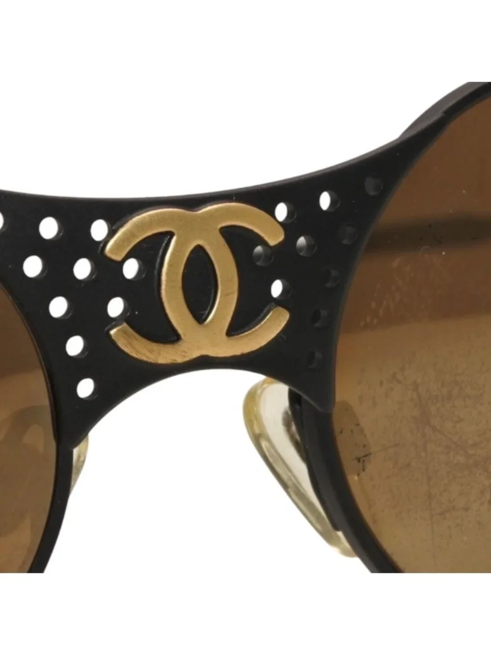 Chanel Sunglasses Eyewear CC Logo Metal Rubber Matte Black Gold